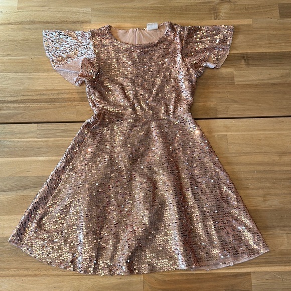 Zara Dresses Zara Dress Rose Gold Sequin Dress Poshmark